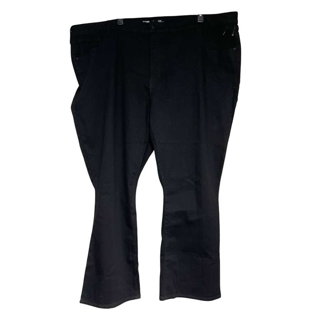Old Navy Womens Black Mid Rise Kicker Boot Cut Jeans Plus Size 30 Stretch Denim